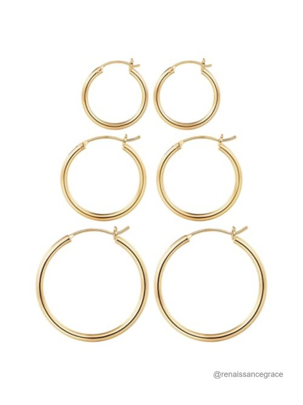 14K Gold Plated Hoop Earrings for Women, Hypoallergenic Brass, 20-30mm